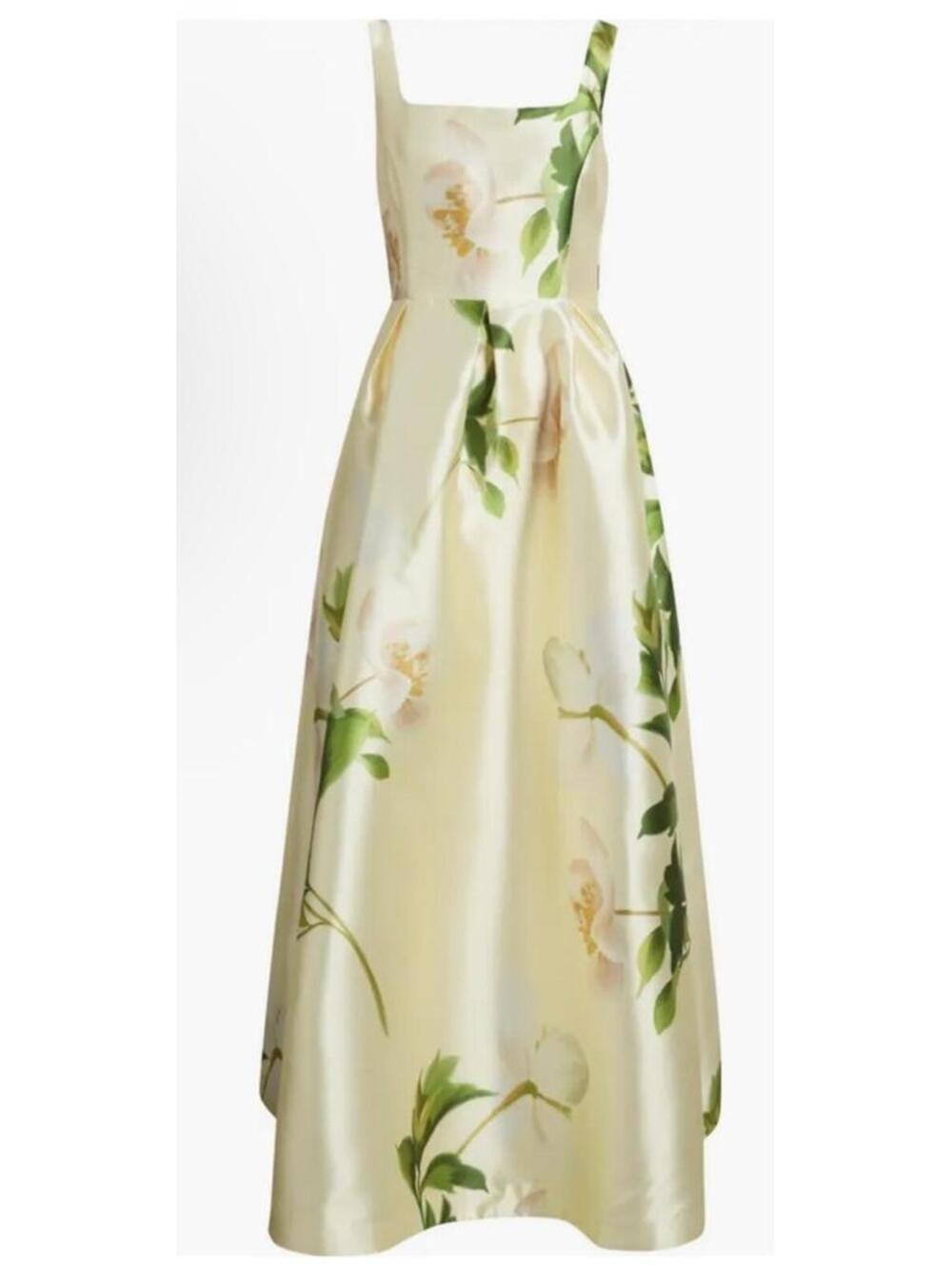 New Julia Jordan Floral Mikado Fit & Flare Gown In Yellow Multi Size 8 $248 - Picture 5 of 14